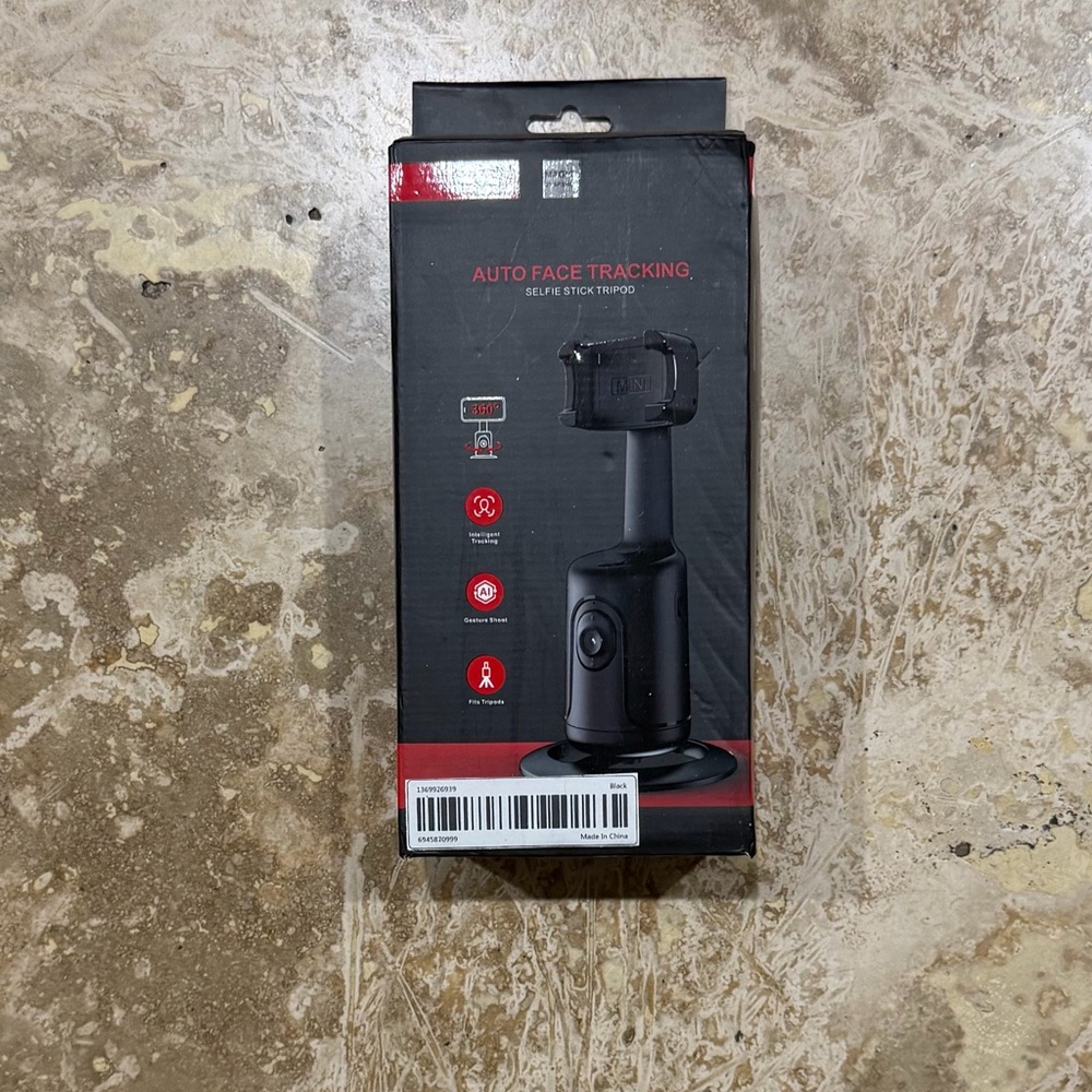 Black Auto Face Tracking Selfie Stick Tripod
